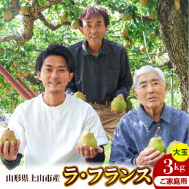 【ふるさと納税】西洋梨 （ ラ・フランス ） 3kg 大玉 ご家庭用 5～6玉 6L～7Lサイズ 果物 フルーツ 洋なし お取り寄せ 山形 産地直送 送料無料 山形県 上山市 0078-2603