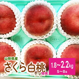 【ふるさと納税】太陽の恵【 特秀 品 】さくら 白桃【2kg箱に1.8kg～2.2kg詰め】桃 フルーツ 山形県 上山市 0106-2604