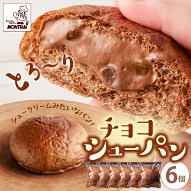 【ふるさと納税】チョコ シュー パン 6個 シューパン つや姫 カスタードクリーム ガナッシュ チョコチップ 洋菓子 お菓子 おやつ デザート スイーツ 小分け 一人暮らし 少人数 お取り寄せグルメ 冷凍配送 パン 山形県 0122-2617