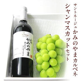 【ふるさと納税】サントネージュ かみのやま カベルネ と シャインマスカット の セット ワイン 750ml 1本 フルーツ 果物 種なし ぶどう 1房 600g以上 お取り寄せ 送料無料 山形県 上山市 0141-2617