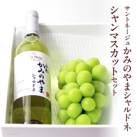【ふるさと納税】サントネージュ かみのやま シャルドネ と シャインマスカット の セット 白ワイン 750ml 1本 フルーツ 果物 種なし ぶどう 1房 600g以上 山形県 上山市 0141-2618