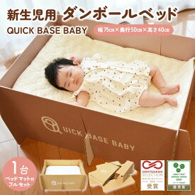 【ふるさと納税】QUICK BASE BABY ( 新生児 用 ダンボール ベッド ) フルセット 専用 ベッドマット 付き 山形県 上山市 0157-2302