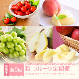 【ふるさと納税】【先行予約】 和 フルーツ 定期便 山形 2026年産春始まり さくらんぼ 佐藤錦 桃 もも シャインマスカット ラ・フランス りんご サンふじ 全5回 フルーツ定期便 送料無料 化粧箱 桐箱 ギフト 贈答用 ※沖縄・離島への配送不可