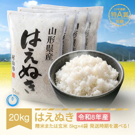 【ふるさと納税】新米 20kg 5kg×4 はえぬき 精米 玄米 令和8年産 2026年産 山形県産 送料無料