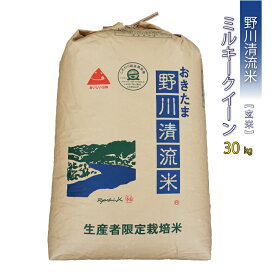 【ふるさと納税】【令和7年産】【特別栽培米】【玄米】野川清流米「ミルキークイーン」30kg(30kg×1袋)_A091(R7)