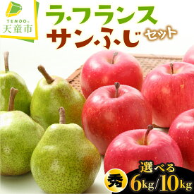 【ふるさと納税】 ラ・フランス & サンふじ セット 選べる 6kg / 10kg ラフランス 洋梨 西洋梨 ふじ りんご 果物 フルーツ 詰合せ 秀 ご家庭用 のし 贈答 ギフト プレゼント おすそ分け お取り寄せ 旬 秋 冬 期間限定 送料無料 先行予約 【 山形県 天童市 】