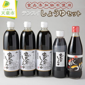 【ふるさと納税】 食品添加物 不使用 テンスイ しょうゆ セット 調味料 濃口 醤油 あじつゆ 万能つゆ 山形県産 丸大豆 食品添加物 不使用 お取り寄せ のし 贈答 御礼 内祝 御祝 敬老の日 送料無料 やまがたさくらんぼファーム 【 山形県 天童市 】