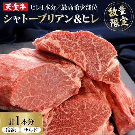 【ふるさと納税】【数量限定】 希少 部位 天童牛 シャトーブリアン ひれ 1本分 （選べる 冷凍 / チルド ） 国産 黒毛 和牛 牛肉 ブランド牛 山形牛 ヒレ肉 ヒレ 赤身 肉 ステーキ 鉄板焼き ご家庭用 のし 贈答 ギフト お取り寄せ 食品 送料無料 【 山形県 天童市 】