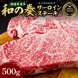【ふるさと納税】 農林水産大臣賞受賞 特選 天童牛 " 和の奏 " サーロイン ステーキ 500g 国産 黒毛和牛 和牛 牛肉 ブランド牛 山形牛 国産飼料 ご家庭用 のし 贈答 ギフト お取り寄せ グルメ 冷凍 送料無料 なごみ農産 【 山形県 天童市 】