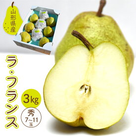 【ふるさと納税】 洋梨 ラ・フランス 3kg 秀 (7〜11玉入り) ラフランス 洋梨 西洋梨 果物 フルーツ のし 贈答 ギフト プレゼント おすそ分け お取り寄せ 旬 秋 冬 期間限定 送料無料 先行予約 【 山形県 天童市 】