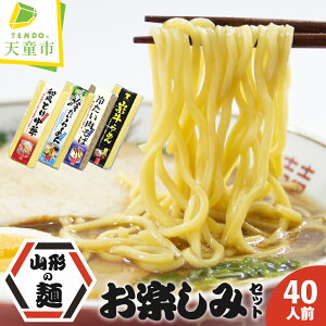 【ふるさと納税】 山形の麺お楽しみセット 選べる 20人前 / 40人前 乾麺 鳥中華 山形牛ラーメン 冷たい ラーメン 肉そば スープ付き ご当地グルメ おすそ分け ご家庭用 のし 贈答 ギフト お取