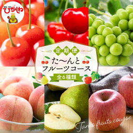 【ふるさと納税】★4.74 高評価★【 2026年 先行予約 】 6回 定期便 た～んと フルーツ コース / 果物 くだもの さくらんぼ 佐藤錦 紅秀峰 桃 ぶどう シャインマスカット 洋なし ラフランス りんご サンふじ 期間限定 お取り寄せ 産地直送 山形県 東根市