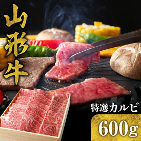 【ふるさと納税】山形牛 特選 カルビ 600g 国産牛 牛肉 ブランド牛 精肉 肉 黒毛和牛 焼き肉 お取り寄せ ご当地 グルメ 冷凍 山形県 東根市