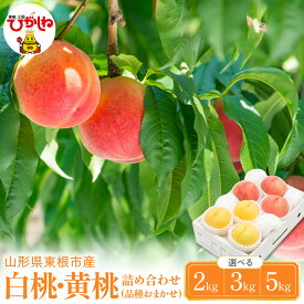 【ふるさと納税】 2026年産 白桃 黄桃 詰め合わせ 品種おまかせ ( 選べる 2kg / 3kg / 5kg ) | 桃 もも モモ ピーチ フルーツ 果物 くだもの 大容量 セット 詰め合わせ 冷蔵配送 期間限定 先行予約 人気 おすすめ 箱入り 化粧箱 ギフト 贈答 送料無料 東北 山形県 東根市