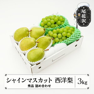 【ふるさと納税】先行予約 シャインマスカット 西洋梨 秀品 詰め合わせ 計3kg 2026年産 令和8年産 山形県産 送料無料 ぶどう 梨 果物 フルーツ セット アソート ns-fssyx3-b※沖縄・離島への配送