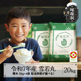 【ふるさと納税】新米 米 20kg 5kg×4 雪若丸 精米 令和7年産 2025年産 山形県 尾花沢市産 送料無料※2025年11月上旬~2026年4月下旬頃に順次発送予定※着日指定不可
