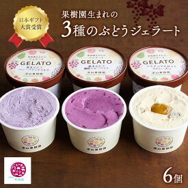 【ふるさと納税】 【日本ギフト大賞受賞】 果樹園生まれの 3種のぶどうジェラート 6個セット 『漆山果樹園』 山形県 南陽市 [1378]