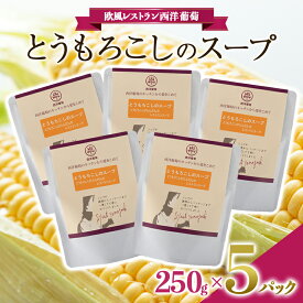 【ふるさと納税】 とうもろこしのスープ (250g×5袋)『欧風レストラン 西洋葡萄』 山形県 南陽市 [1668]