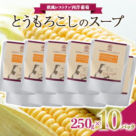 【ふるさと納税】 とうもろこしのスープ (250g×計10袋) 『欧風レストラン 西洋葡萄』 山形県 南陽市 [2005]