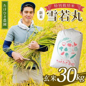 【ふるさと納税】 【令和7年産 新米 先行予約】 特別栽培米 雪若丸 (玄米) 30kg 《令和7年9月下旬～発送》 『たけひさ農園』 山形南陽産 米 ご飯 農家直送 山形県 南陽市 [2367-R7]