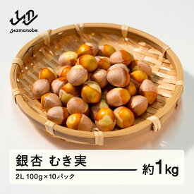 【ふるさと納税】≪先行予約≫2025年 山形県産 銀杏 むき実 2L 約1kg（100g×10パック）2025年10月中旬から順次発送 ぎんなん おつまみ 真空パック 個包装 小分け 秋 野菜 送料無料 ※沖縄・離島への配送不可 F20A-733