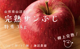 【ふるさと納税】 《先行予約》2024年 山形県産 完熟 サンふじ りんご 特秀品 3kg 7～12個 2024年12月上旬から順次発送 リンゴ フルーツ F20A-902