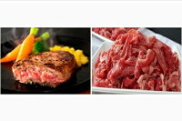 国産牛100%ハンバーグ約150g×5個と国産牛切り落とし約500g