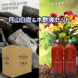 【ふるさと納税】月山白炭と木酢液セット 山形県 西川町 バーベキュー 炭 BBQ キャンプ 家庭菜園 園芸 花 FYN9-208