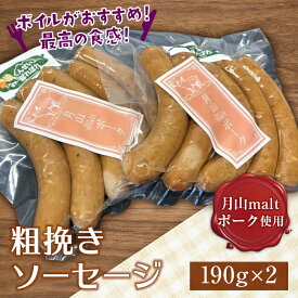 【ふるさと納税】ブランド豚【月山maltポーク】粗挽きソーセージ 380g(190g×2パック) 山形県 西川町 FYN9-403