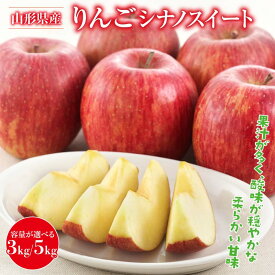 【ふるさと納税】 《選べる容量》ご家庭用 山形県産 りんご シナノスイート 3kg/5kg 丸秀以上 2026年10月中旬から順次発送 林檎 りんご リンゴ 秋果実 果物 くだもの フルーツ 自宅用 産地直送 期間限定 山形県 西川町 月山 FYN9-946var