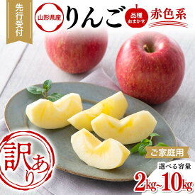 【ふるさと納税】 【選べる容量】 ≪2025年先行予約≫ ご家庭用 山形県産 品種おまかせ りんご 赤色系 2kg~10kg 2025年10月上旬から順次発送 果物 くだもの フルーツ 林檎 生産者支援 農業者支援 支援品 自宅用 家庭用 訳アリ ワケアリ 山形県 西川町 月山 FYN9-968var