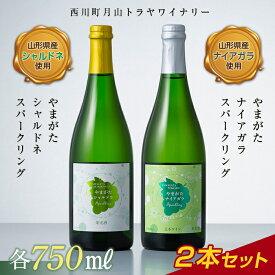 【ふるさと納税】 数量限定 月山トラヤワイナリー スパークリングワイン 2本セット（シャルドネ・ナイアガラ） 山形県 西川町 FYN6-109