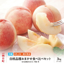 【ふるさと納税】 白桃 秀品 3kg 品種おまかせ 山形県 朝日町産 農産物 フルーツ 山形産 桃 もも モモ ピーチ 果物 夏 送料無料