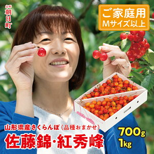 【ふるさと納税】山形県産 さくらんぼ （ 佐藤錦 ・ 紅秀峰 ） ご家庭用...