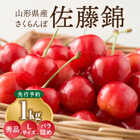 【ふるさと納税】≪先行予約≫さくらんぼ 佐藤錦 1kg 秀品 Lサイズ バラ詰め【2024年6月中旬頃～発送予定】【山形県産さくらんぼ】