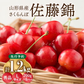 【ふるさと納税】≪先行予約≫さくらんぼ 佐藤錦 1.2kg (200g×6) 秀品 Lサイズ【2024年6月中旬頃～発送予定】【山形県産さくらんぼ】