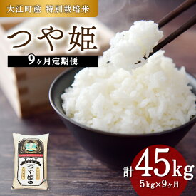 【ふるさと納税】《9ヶ月定期便》大江町産 つや姫 5kg×9ヶ月(計45kg)【山形県産 特別栽培米】