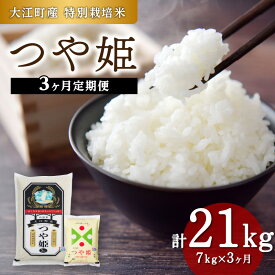 【ふるさと納税】《定期便3ヶ月》大江町産 つや姫 7kg×3回 合計21kg 【特別栽培米】