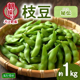 【ふるさと納税】《先行受付》枝豆（秘伝）約1kg【2026年9月下旬より順次発送予定】 山形県 大江町 枝豆 豆 秘伝 朝採り おつまみ