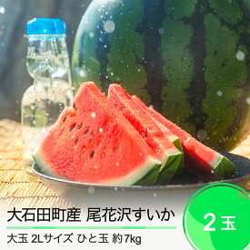 【ふるさと納税】大玉 尾花沢すいか 2L×2玉入り 2024年産 令和6年産 送料無料 スイカ 大石田