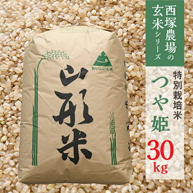 【ふるさと納税】【令和5年産】 特別栽培米 つや姫 玄米 30kg