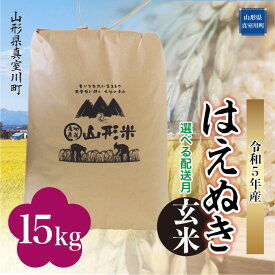 【ふるさと納税】 ＜配送時期が選べて便利＞令和5年産 真室川町厳選 はえぬき ＜玄米＞ 15kg（15kg×1袋）