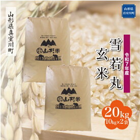 【ふるさと納税】令和7年産 真室川町厳選 雪若丸 ［玄米］ 20kg（10kg×2袋）