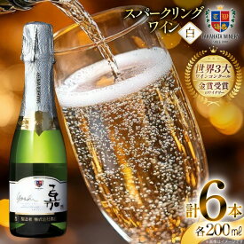 【ふるさと納税】 スパークリング ミニボトル 嘉 スパークリングワイン 辛口 200ml 6本 [高畠ワイナリー 山形県 高畠町 tk06ays730087] 白ワイン 炭酸 お酒 酒
