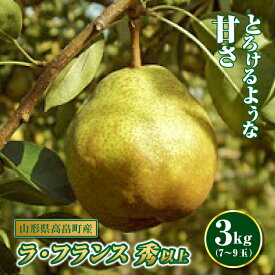 【ふるさと納税】《先行予約》山形県高畠町産 ラ・フランス7～9玉（3kg） F20B-254