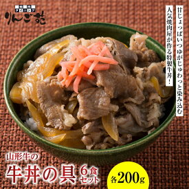 【ふるさと納税】《りんご苑》山形牛の牛丼の具 6食セット F20B-270