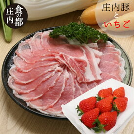 【ふるさと納税】食の都庄内　庄内豚ロースしゃぶしゃぶ肉＆いちごのセット※金曜日発送（やまがた庄内産直出前便実行委員会）