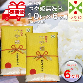 【ふるさと納税】 ふるさと納税 米 定期便 山形県 ＜6月下旬発送＞庄内米6か月定期便！つや姫無洗米10kg（入金期限：2024.5.25）