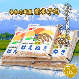 【ふるさと納税】　新米受付 新米予約 令和6年産米　特別栽培米玄米はえぬき　10kg　山形県　新米