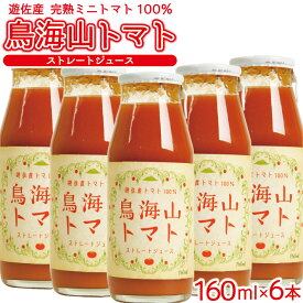 【ふるさと納税】農家直送 トマトジュース 鳥海山トマト 砂糖不使用 食塩無添加 160ml×6本 野菜ジュース 無塩 瓶 常温保存
